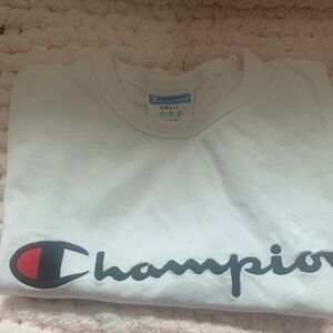 Champion White Crewneck with Logo